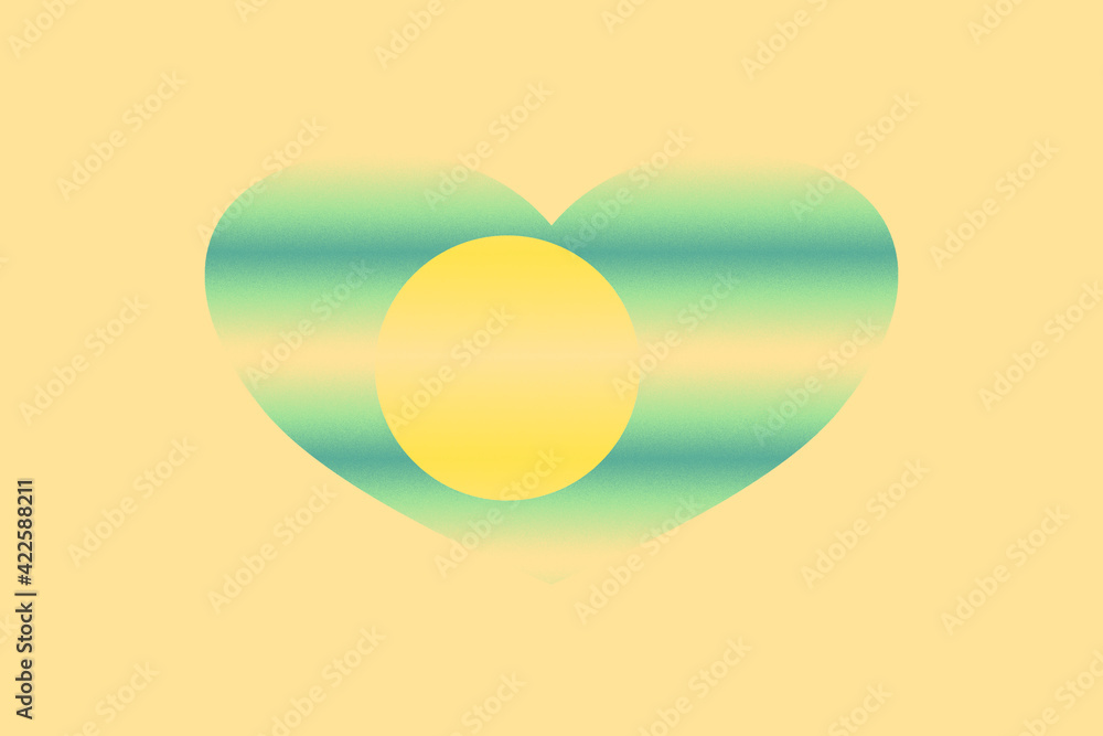 Abstract flag of Palau in grunge heart shaped. Pastel background. Grain. Abstract flag of Palau in grunge heart shaped. Pastel background. Grain.