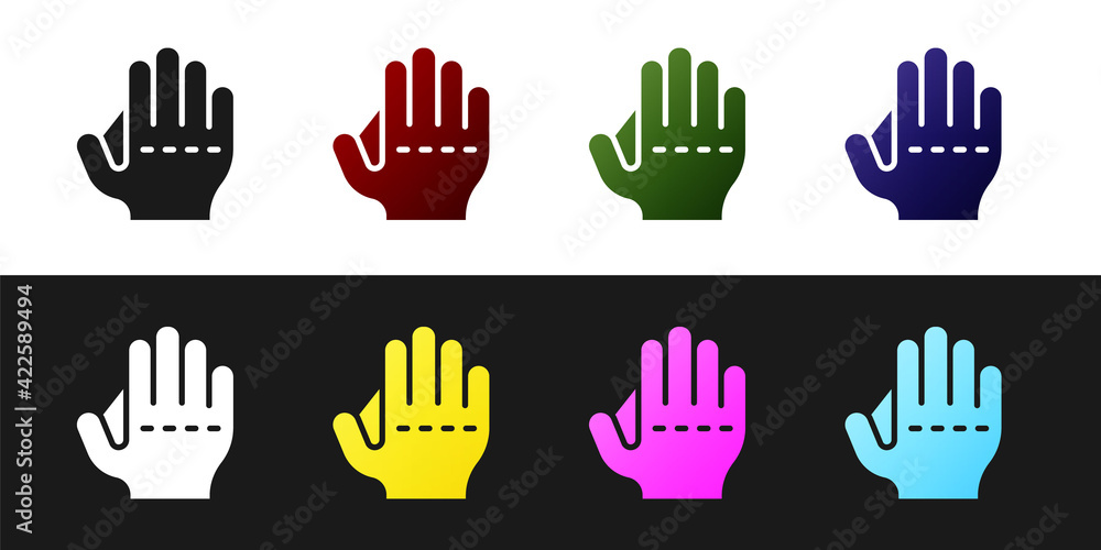 Set Baseball glove icon isolated on black and white background. Vector Set Baseball glove icon isolated on black and white background. Vector