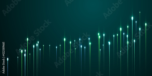 Futuristic vertical line rays fiber optics