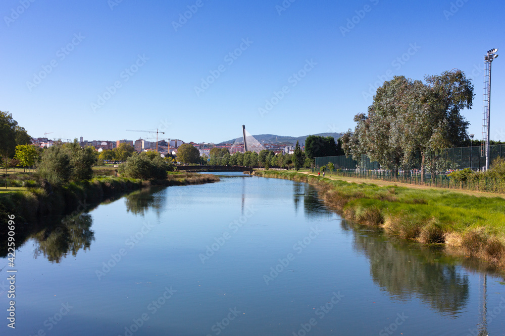 river in the city of pontevedra in galicia, spain