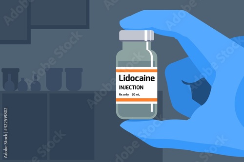 Lidocaine bottle vector