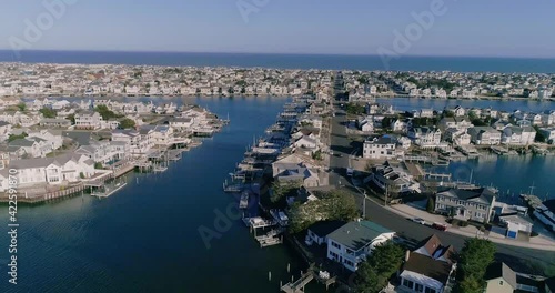 Drone shot of channels of water in Stone Harbor, NJ photo