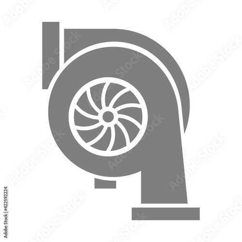 Symbol of a car Turbocharger on an isolated background. Vector illustration.
