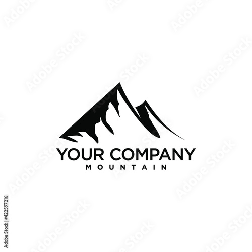 Mountain Logo Black Landscape Vector Graphic Element 