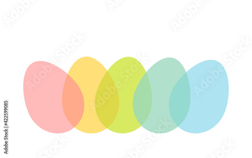Easter eggs colorful transparent collection. Easter eggs vector illustration.