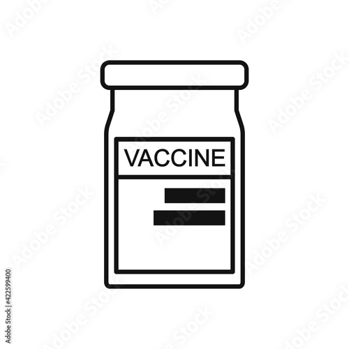 Vaccine ampoule. Pharmacy and health care. Medication, pharmaceutical concept.