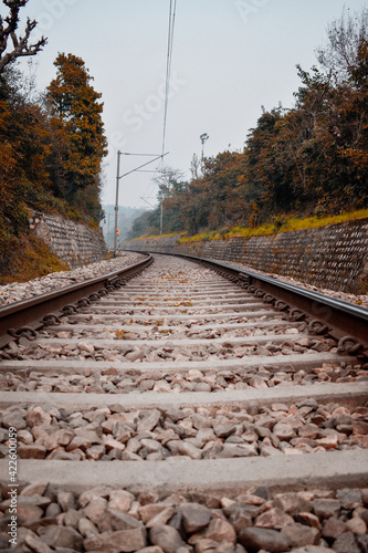 railway in autumn
