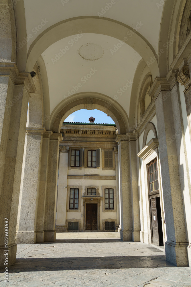 Church of San Lorenzo in Milan, Italy,: external portico