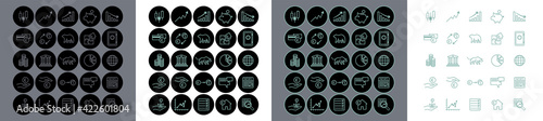 collection of 25 color customizable finance and stock exchange icon in four different variations