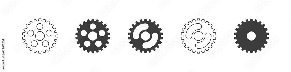Gear icon set. Gear wheel icons. Circle cog gear. Vector illustration Gear icon set. Gear wheel icons. Circle cog gear. Vector illustration