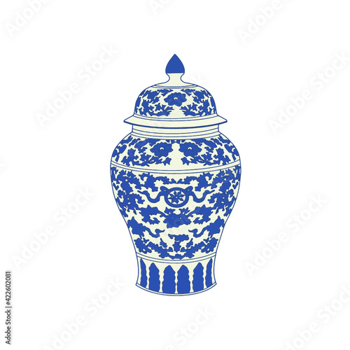 Blue and White Ginger Jar