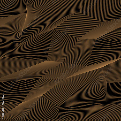 Abstract vector seamless moire pattern with waving curling lines. Striped repeating texture.