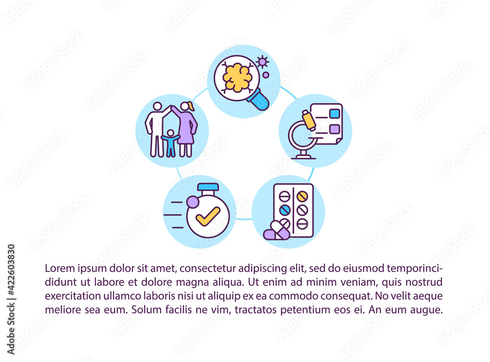 Early identification of diseases concept line icons with text. PPT page vector template with copy space. Brochure, magazine, newsletter design element. Modern treatment linear illustrations on white Early identification of diseases concept line icons with text. PPT page vector template with copy space. Brochure, magazine, newsletter design element. Modern treatment linear illustrations on white