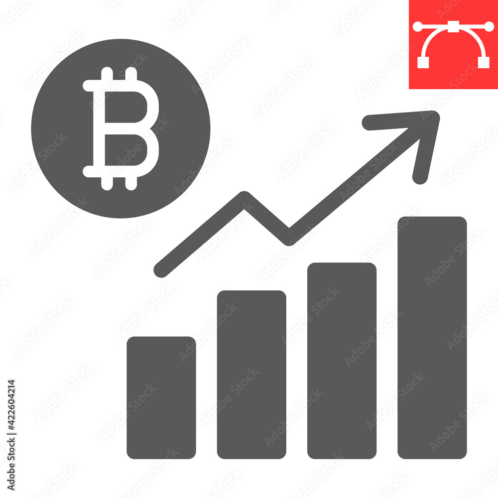 Bitcoin statistics glyph icon, graph and growth, bitcoin diagram vector icon, vector graphics, editable stroke solid sign, eps 10. Bitcoin statistics glyph icon, graph and growth, bitcoin diagram vector icon, vector graphics, editable stroke solid sign, eps 10.