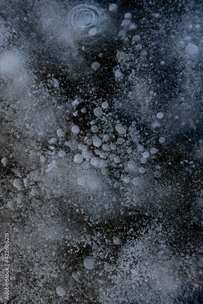 Bubbles in the ice. Beautiful lake. Winter. Bubbles in the ice. Beautiful lake. Winter.