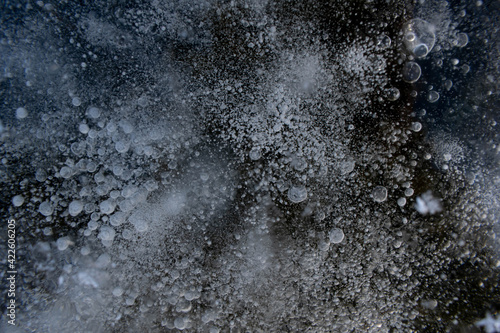 Bubbles in the ice. Beautiful lake. Winter.  © Anastasia