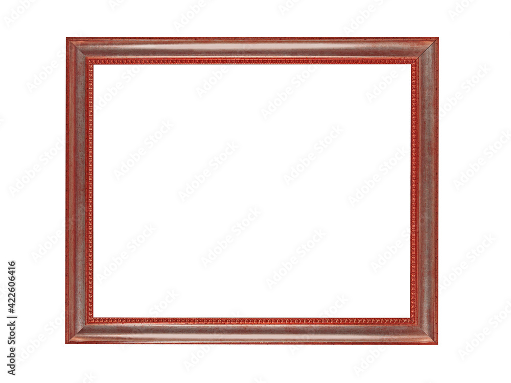 Wooden red frame for paintings. Isolated on white Wooden red frame for paintings. Isolated on white