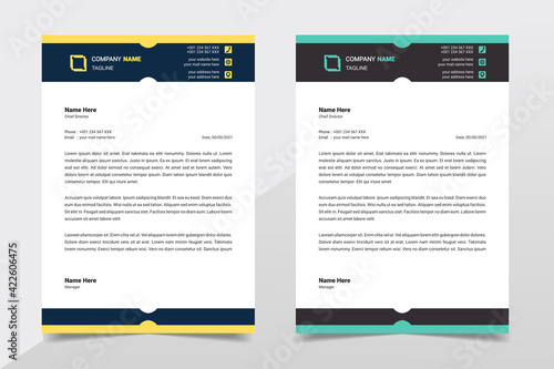 Letterhead design template. Creative elegant modern business A4 letterhead template for your project design. Illustration vector