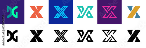 Set of letter X. Icon design. Template elements - Collection of vector sign