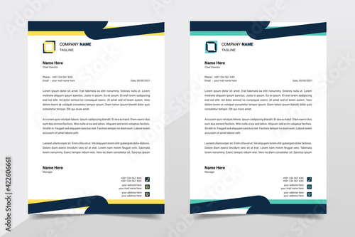 Letterhead design template. Creative, simple and clean modern business letterhead template for your project design. Illustration vector