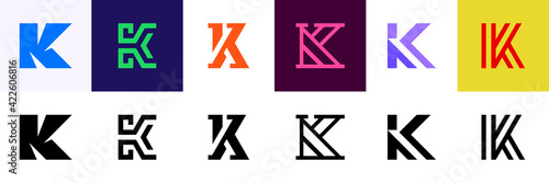 Set of letter K. Icon design. Template elements - Collection of vector sign