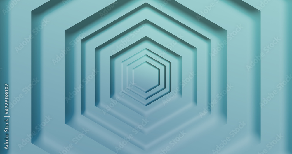 Naklejka premium Abstrakter Hintergrund - Hexagon mit Schattierungen in Türkis