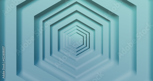 Abstrakter Hintergrund - Hexagon mit Schattierungen in Türkis