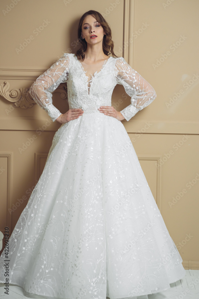 portrait of beautiful blonde bride with fashion hairstyle and make-up portrait of beautiful blonde bride with fashion hairstyle and make-up