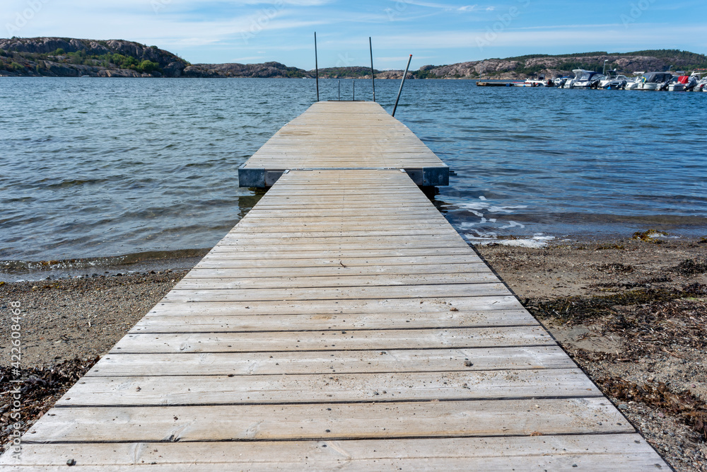 Wooden Jetties in Summer, No People.