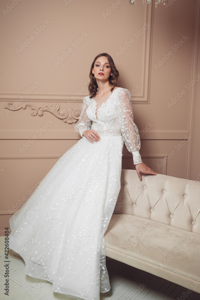 portrait of beautiful blonde bride with fashion hairstyle and make-up portrait of beautiful blonde bride with fashion hairstyle and make-up