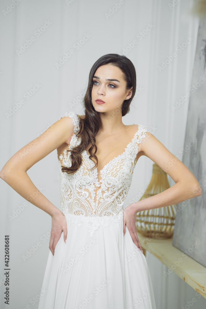 Portrait of a beautiful girl in a wedding dress Portrait of a beautiful girl in a wedding dress