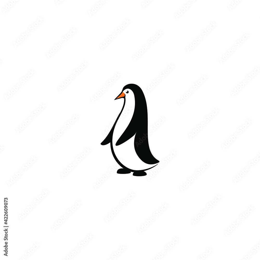 Obraz premium Cute penguin icon logo illustration