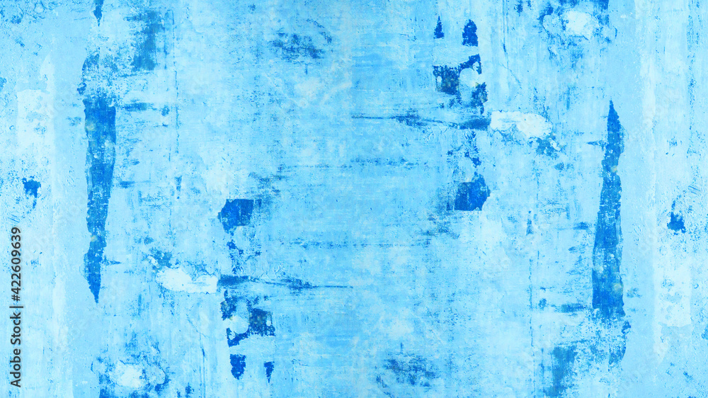 Obraz premium Abstract colorful blue painted scratched aquarelle watercolor brushes paper texture background pattern template