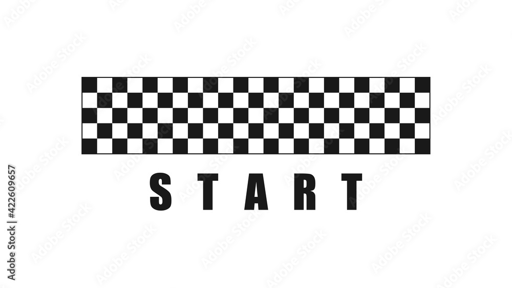 Checkered start flag isolated on white background. Sports racing concept. Vector illustration