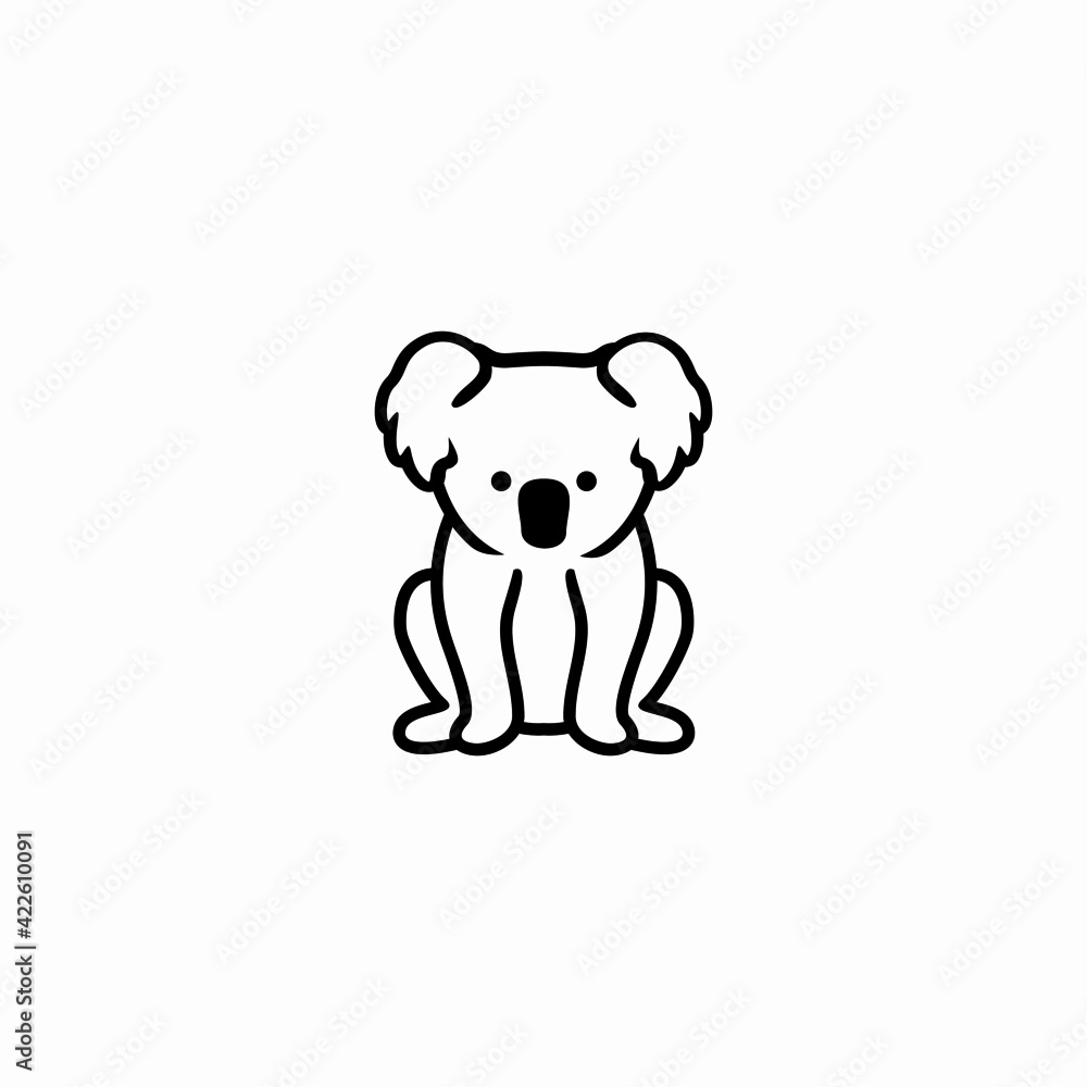 Cute koala cartoon icon logo, vector illustration Cute koala cartoon icon logo, vector illustration