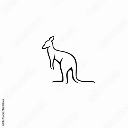 kangaroo line logo icon designs vector
