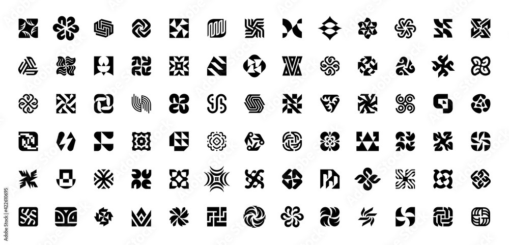 Obraz premium Abstract logos collection. Geometrical abstract logos. Icon design