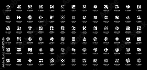 Abstract logos collection. Geometrical abstract logos. Icon design