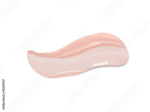 Cream texture stroke isolated on transparent background. Facial creme, foam, gel or body lotion skincare icon.