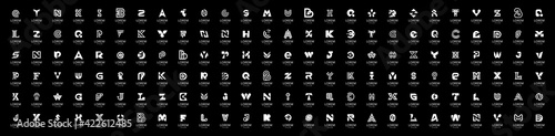 Abstract collection with letters. Geometrical abstract logos. Icon design