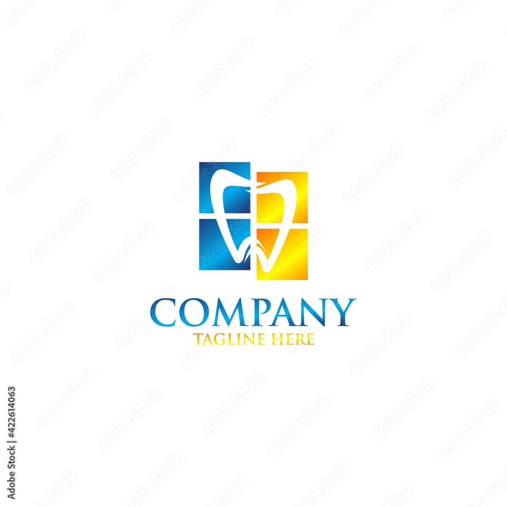 square dental logo design square dental logo design