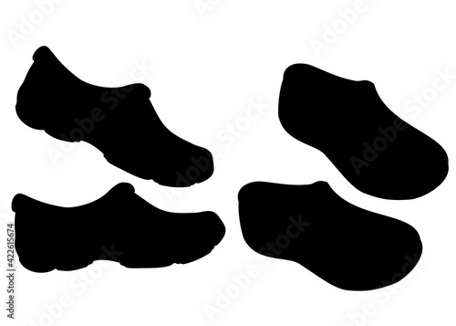 Galoshes for bad weather. Rural footwear.