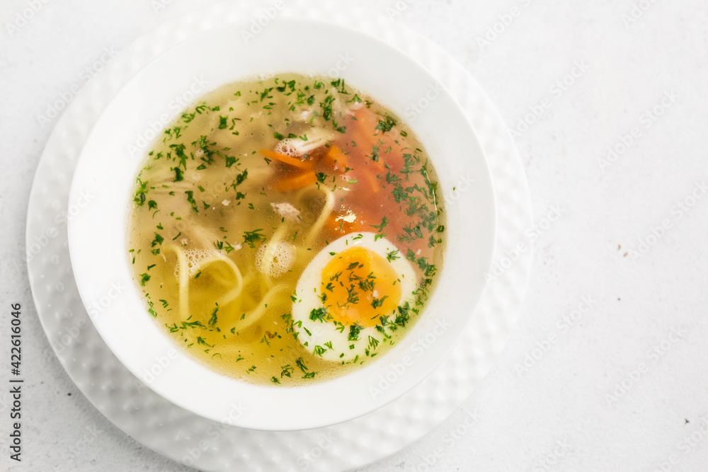 chicken broth with noodles and egg chicken broth with noodles and egg