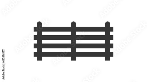 Silhouette of a wooden fence isolated on white background. Vector illustration