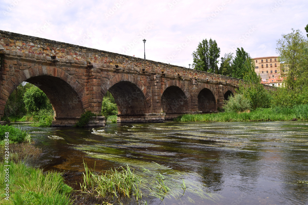Roman bridge of salamanca over the tormes river