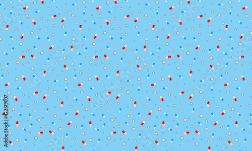 pattern of spilled colorful medicines