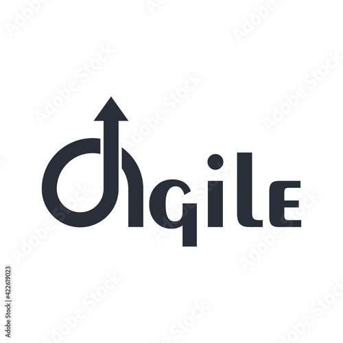 The inscription is agile. Vector icon isolated on white background.