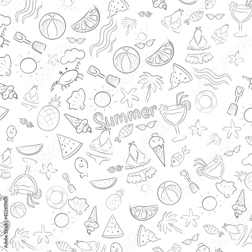 Seamless Pattern with summer item