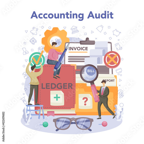 Accounting audit concept. Business operation research and analysis