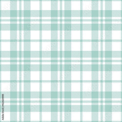 Tartan Seamless Pattern Background in Pastel Green And White